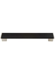 Tenor Cabinet Pull - 8 7/8 inch Center-to-Center in Espresso Brown/Satin Nickel.